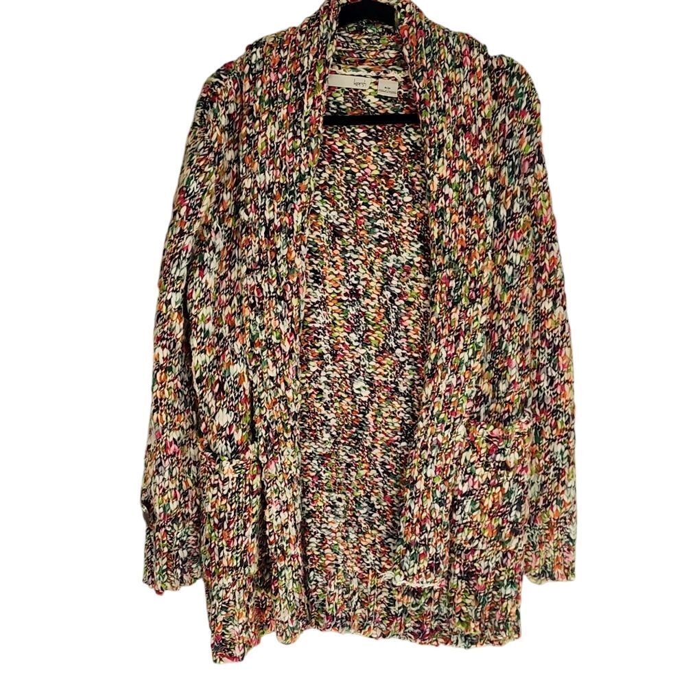 Kersh cardigan multicolor rainbow open front comfy cozy S